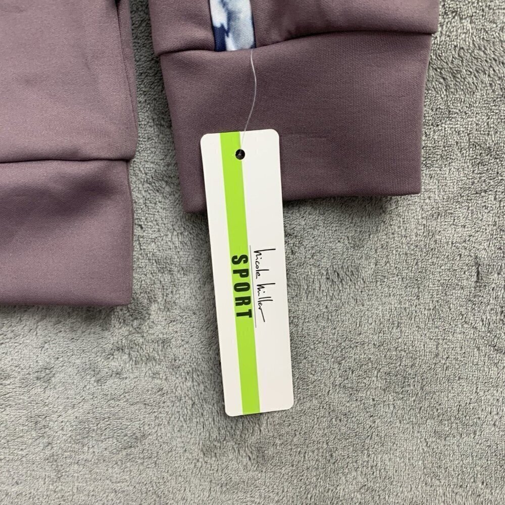Nicole Miller Sport Sweatshirt Womens Medium Purple Long Sleeve Crewneck Top - Picture 6 of 11
